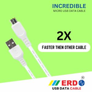 ERD TC-21 MICRO USB DATA CABLE, 4MM HIGH STRENGHT CABLE, FAST CHARGING